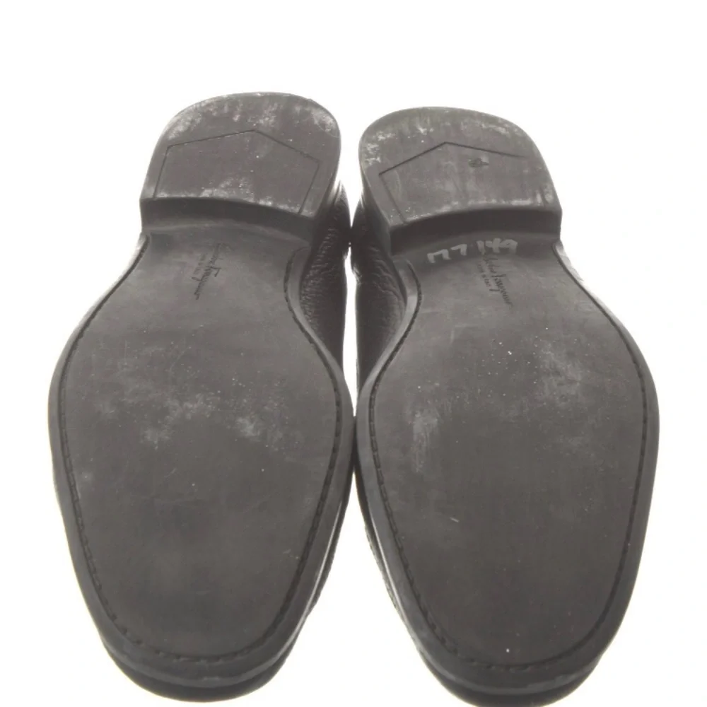 Salvatore Ferragamo Bravo Pebbled Buckle Strap Loafer Solid Black Size 9.5 D - Picture 4 of 4